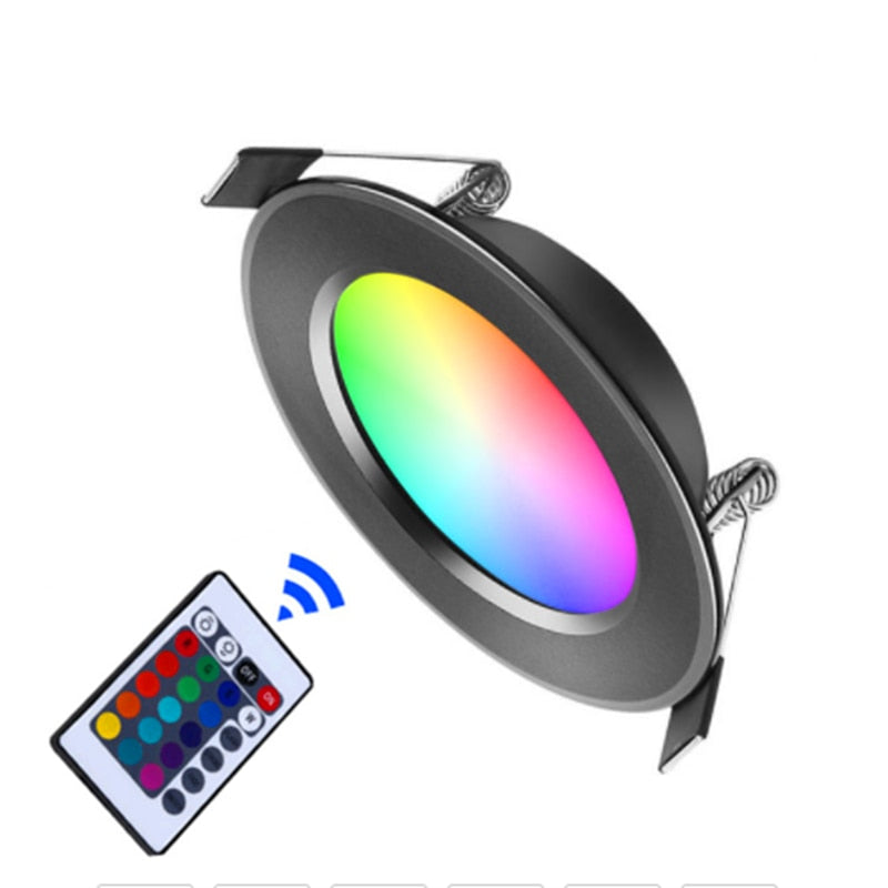 RGB waterproof led downlight lamp 5w 7W 9W 12W 220V led spot ceiling recessed downlights with remote control KTV indoor lights