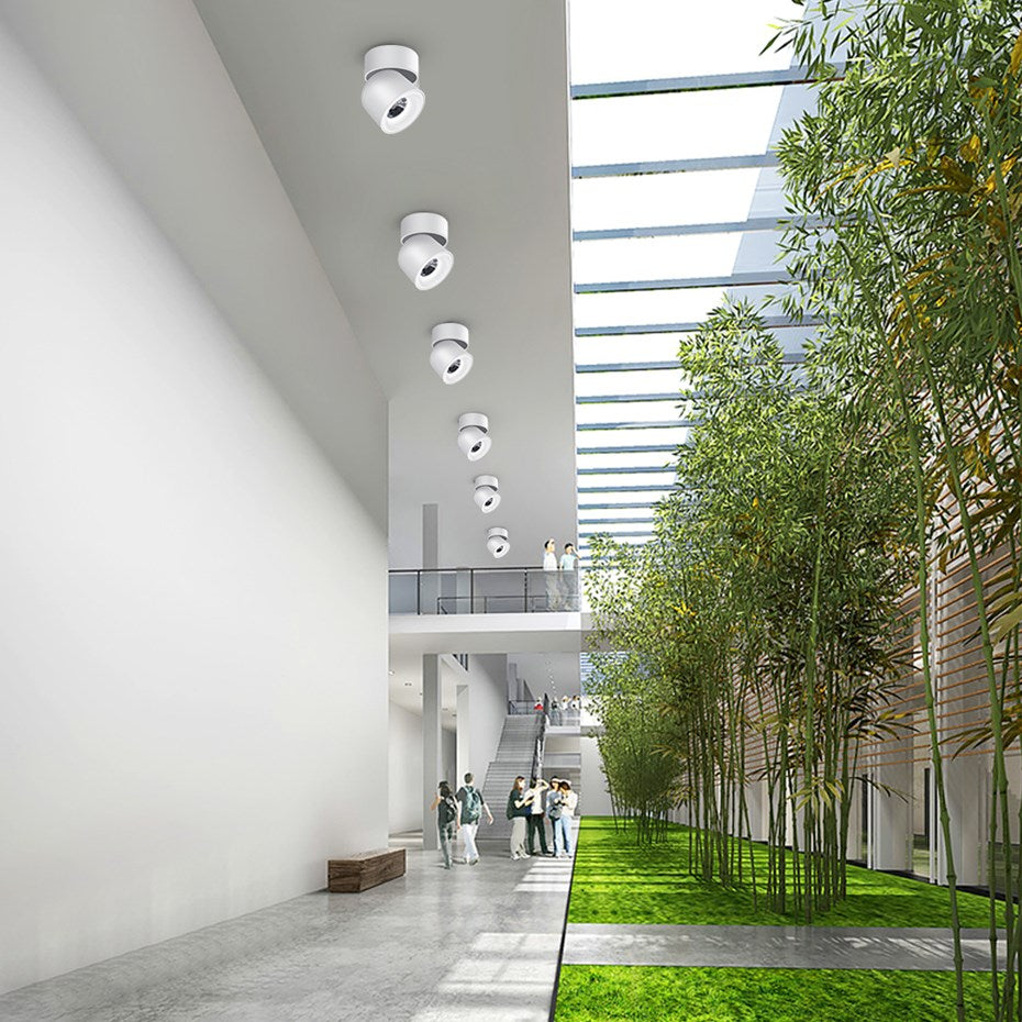 Led Surface Mounted Ceiling Downlight Round Curve Adjustable 90 degrees Nordic Spot light For Living Room Foyer Store AC90-265V