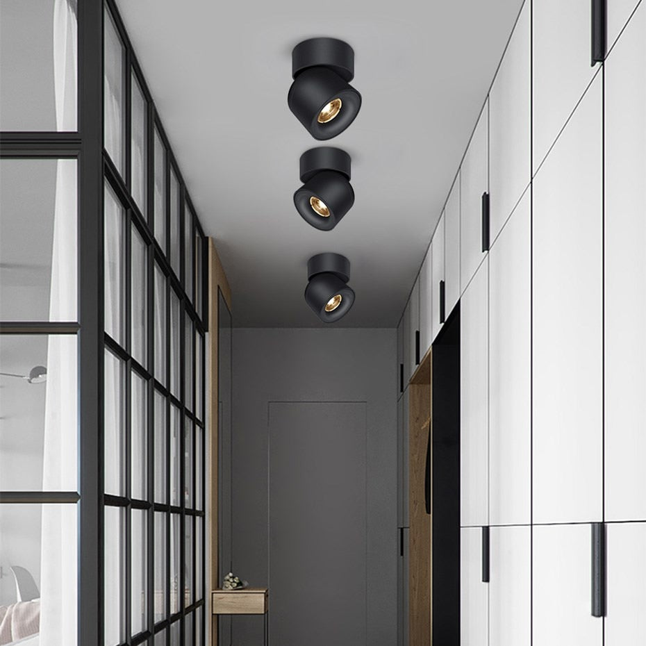 Led Surface Mounted Ceiling Downlight Round Curve Adjustable 90 degrees Nordic Spot light For Living Room Foyer Store AC90-265V