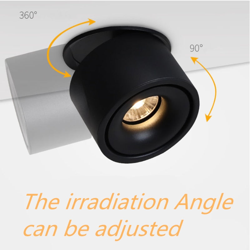 Foldable Recessed Dimmable COB LED Downlights 7W 10W 12W 15W LED Ceiling Spot lights Warm/Cold White LED Lamps Indoor Lighting