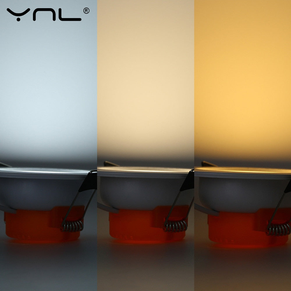 LED Down light Changeable 3W 4pcs Ceiling Recessed Light With Driver 3 Color Change Warm White Nature White Cool White