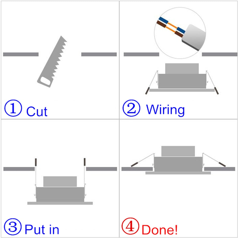 LED Down light Changeable 3W 4pcs Ceiling Recessed Light With Driver 3 Color Change Warm White Nature White Cool White