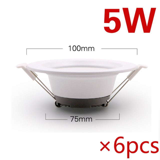 6pcs/12pcs LED downlight ceiling light AC 220V 5W 7W 12W 18W Lamp Recessed warm white / cool white Bulb Bedroom Kitchen indoor