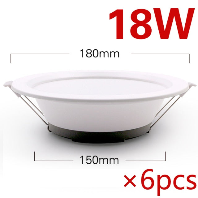 6pcs/12pcs LED downlight ceiling light AC 220V 5W 7W 12W 18W Lamp Recessed warm white / cool white Bulb Bedroom Kitchen indoor