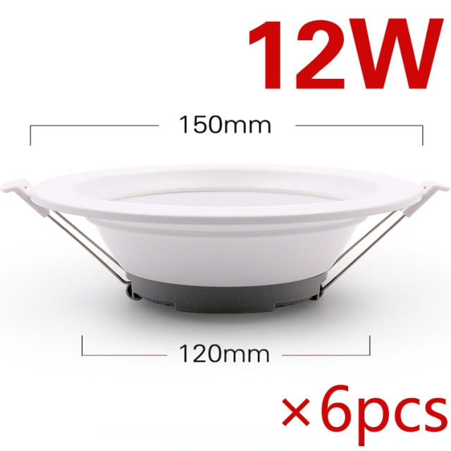 6pcs/12pcs LED downlight ceiling light AC 220V 5W 7W 12W 18W Lamp Recessed warm white / cool white Bulb Bedroom Kitchen indoor