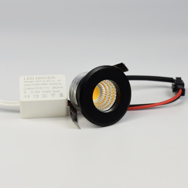 Qualtiy 3W COB LED Spot Downlight Cut Hole 30mm Small Size Cabinet DIY Ceiling Star Light Backlights