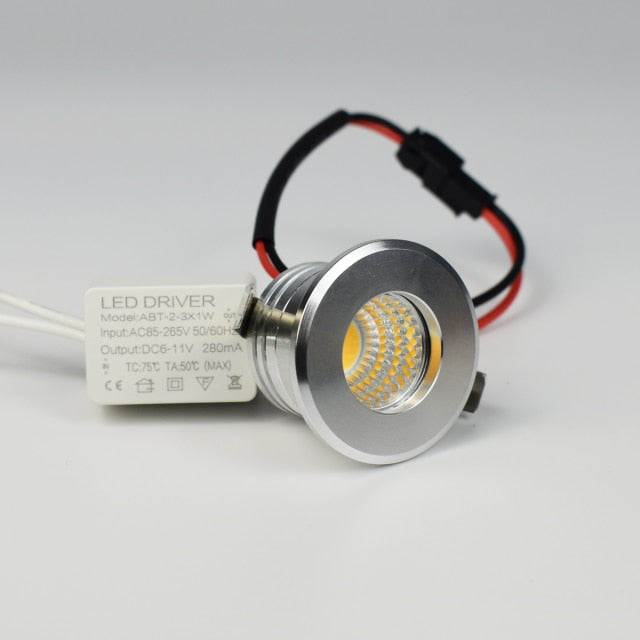 Qualtiy 3W COB LED Spot Downlight Cut Hole 30mm Small Size Cabinet DIY Ceiling Star Light Backlights