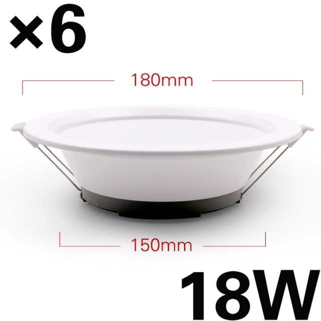 LED downlight ceiling light 6PCS 5W 7W 12W 18W warm white/cool white indoor led downlight ceiling lamp AC 220V 230V 240V