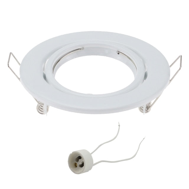 Black White Nickel Recessed LED Ceiling Light Fitting Round Adjustable Frame MR16 GU10 Bulb Fixture Downlight Holder Cutout 70mm