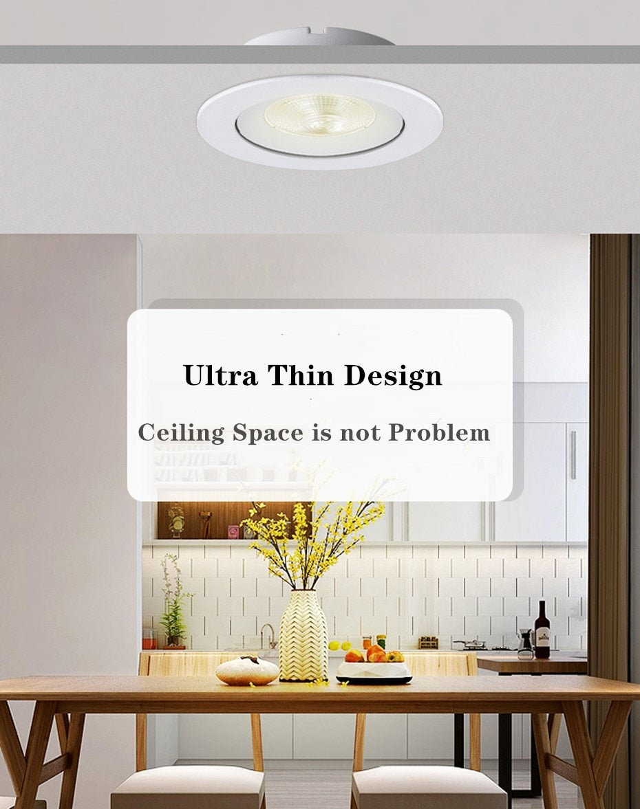 Ultra Thin Led Downlight Lamp 5W 10W 12W Led Spot 220V 110V Ceiling Recessed Downlights Round Led Panel Light for Home Kitchen