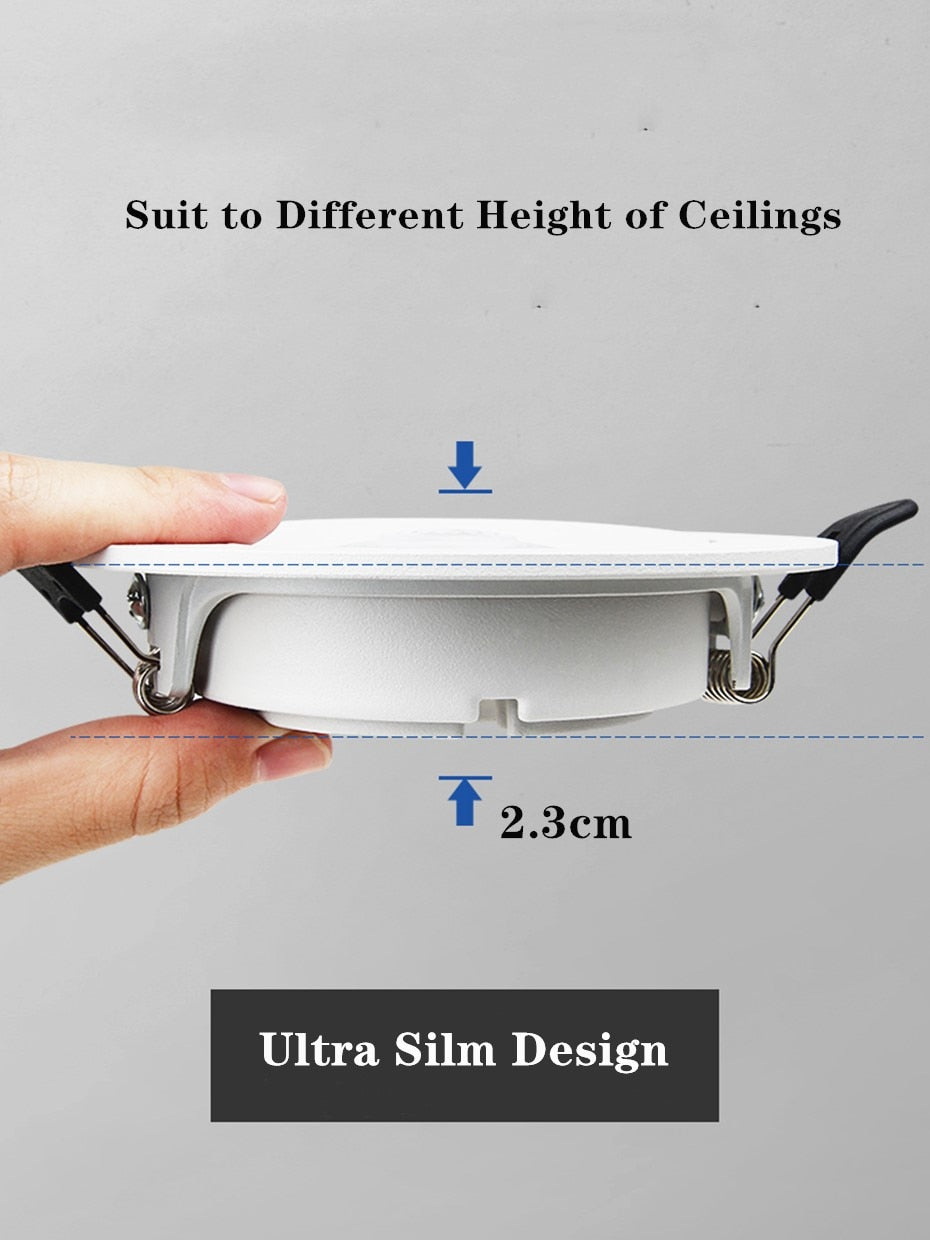 Ultra Thin Led Downlight Lamp 5W 10W 12W Led Spot 220V 110V Ceiling Recessed Downlights Round Led Panel Light for Home Kitchen