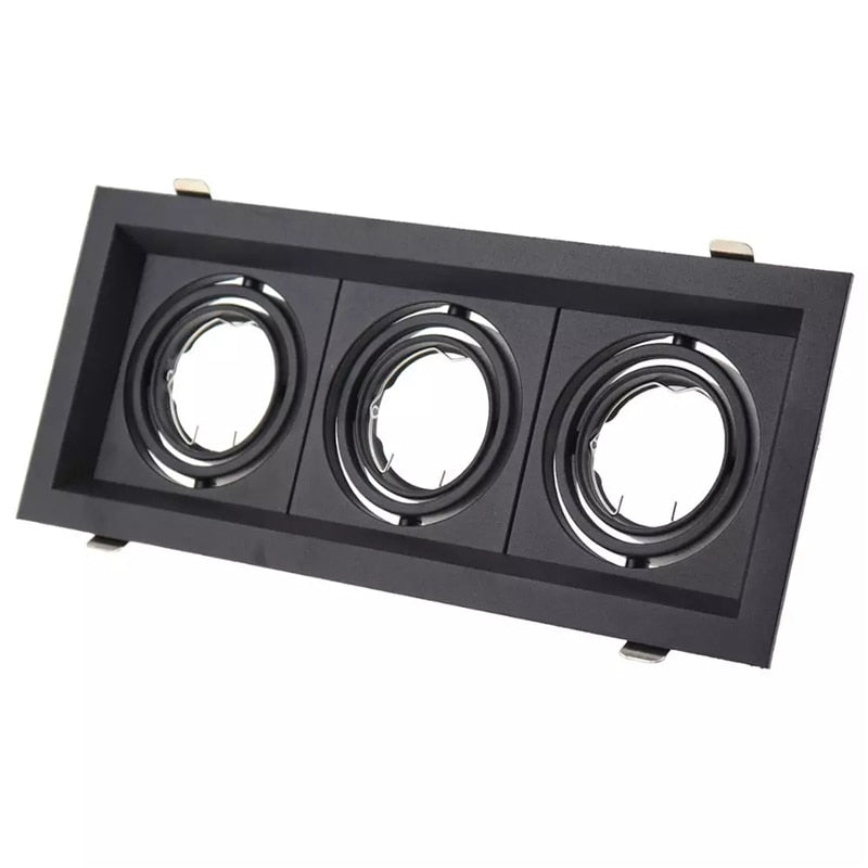 Square Ring Led Ceiling Downlights Recessed Adjustable GU10 MR16 Bulb Socket Base Spot Lamps Holder Frame Bracket Fitting