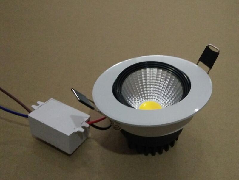 Round Recessed LED Downlight 100-240V COB LED Spot Lamp 5W Angle Adjustable Ceiling Downlight for Home/Office
