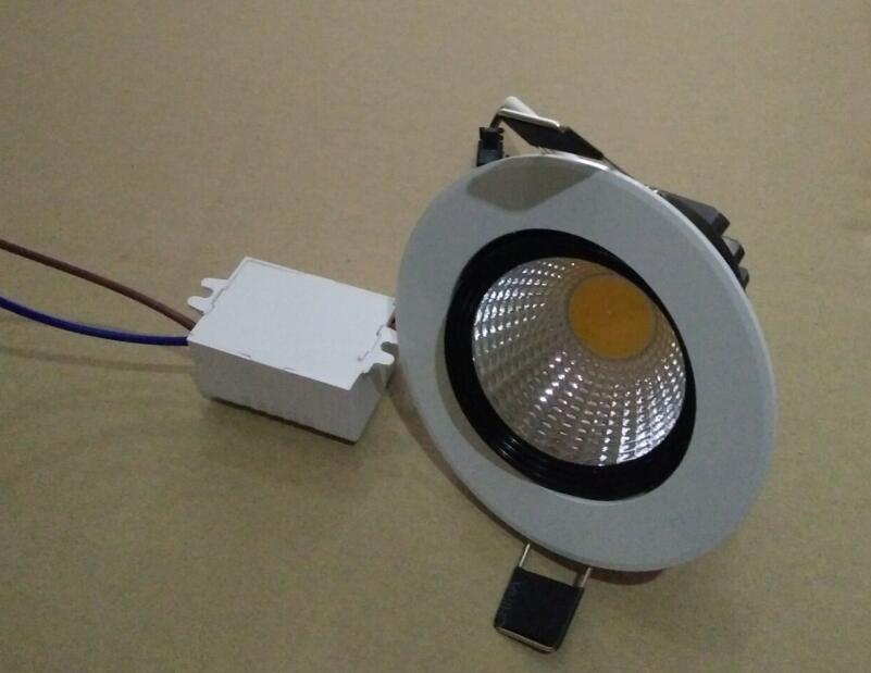 Round Recessed LED Downlight 100-240V COB LED Spot Lamp 5W Angle Adjustable Ceiling Downlight for Home/Office