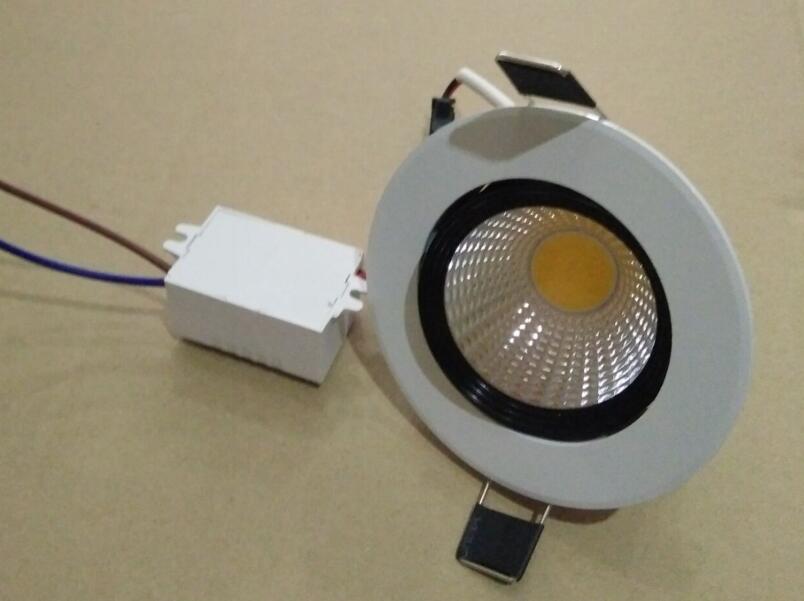 Round Recessed LED Downlight 100-240V COB LED Spot Lamp 5W Angle Adjustable Ceiling Downlight for Home/Office