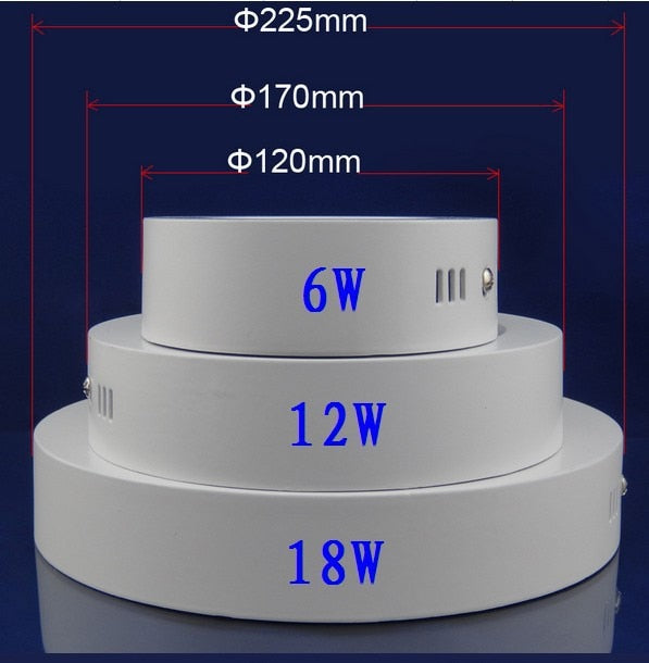 LED Downlight 20pcs/lotS 6W 12W 18W Round/Square Led Panel Light Surface Mounted Led Downlight AC 85-265V