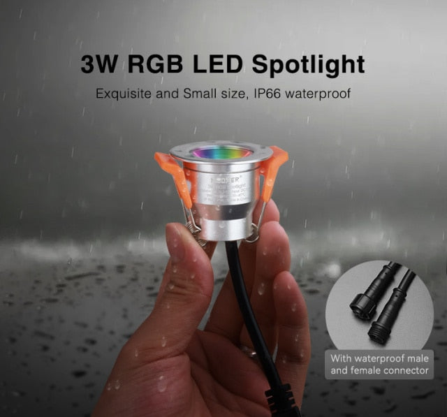 Miboxer 12V 3W Mini Single Color CCT RGB RGBW Dimmable LED Waterproof Spot Light Cabinet Lamp Wardrobe Showcase Downlight