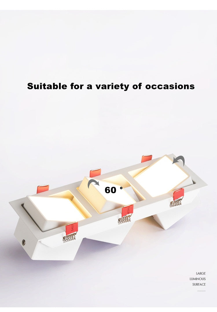 ACETIDE LED Ceiling downlight Angle Adjust 60degree Recessed led Downlight 7W 14W Ceiling Spot Light fixture 3000K--6000K 220V