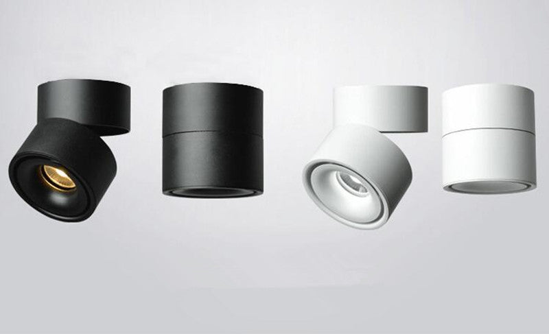 Surface Mounted 15W 20W COB LED Dimmable Adjustable Recessed Ceiling Lamps Indoor Spot Downlights Black/White Body Free Shipping