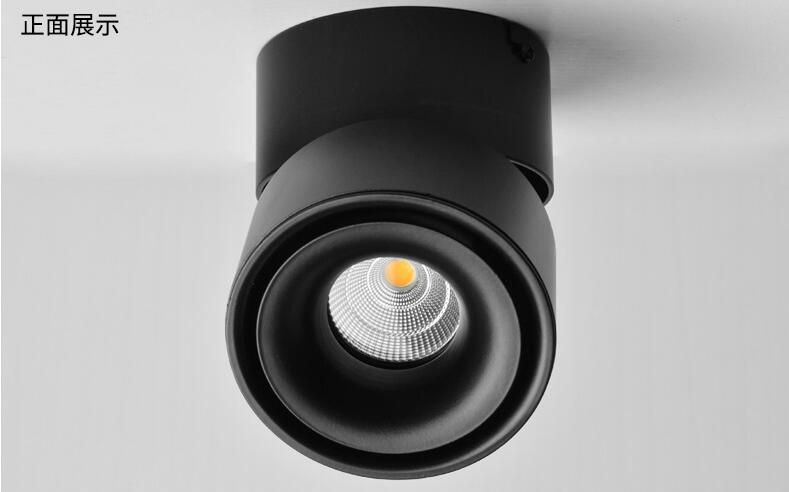 Surface Mounted 15W 20W COB LED Dimmable Adjustable Recessed Ceiling Lamps Indoor Spot Downlights Black/White Body Free Shipping