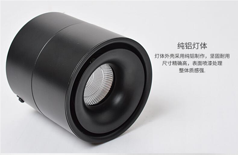 Surface Mounted 15W 20W COB LED Dimmable Adjustable Recessed Ceiling Lamps Indoor Spot Downlights Black/White Body Free Shipping