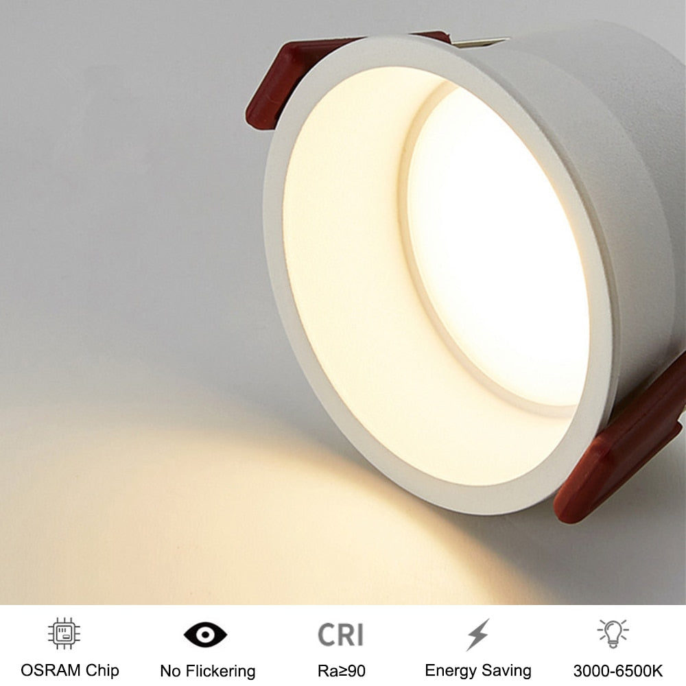 Anti-Glare LED Downlight Recessed 5W 7W 10W LED Spot Light Ceiling Lamp AC85-265V Bedroom Cafe Indoor Decoration LED Light D30