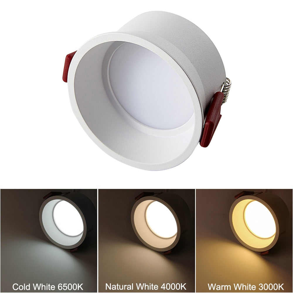 Anti-Glare LED Downlight Recessed 5W 7W 10W LED Spot Light Ceiling Lamp AC85-265V Bedroom Cafe Indoor Decoration LED Light D30