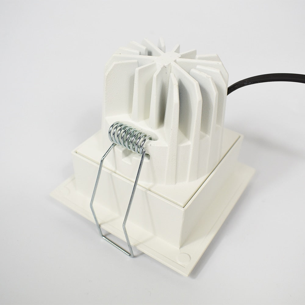 Square Black Anti-dazzling Screen 10W 12W Downlight Spot LED 15 Beam Interior Lighting Perfect for Home Office