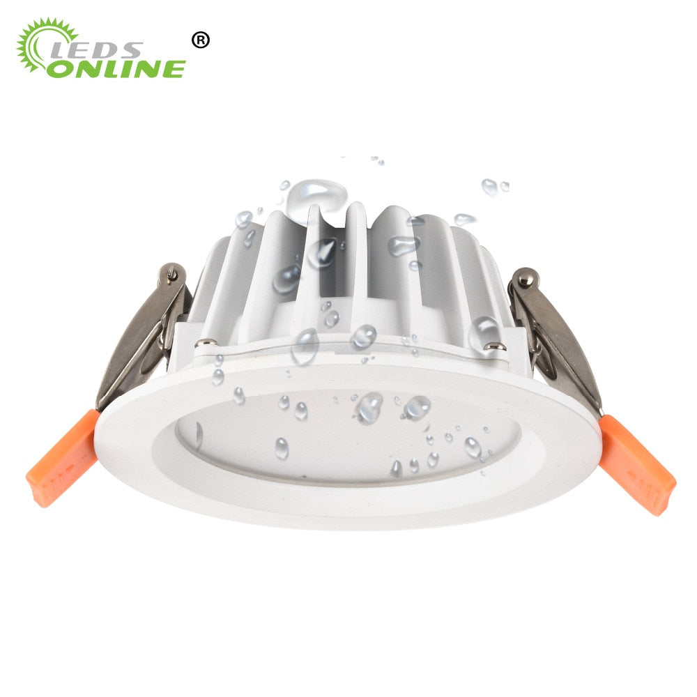 Ceiling IP66 Waterproof Fully sealed 7W 9W Warm White Cold White Recessed LED Lamp Spot Light White shell AC85-277V