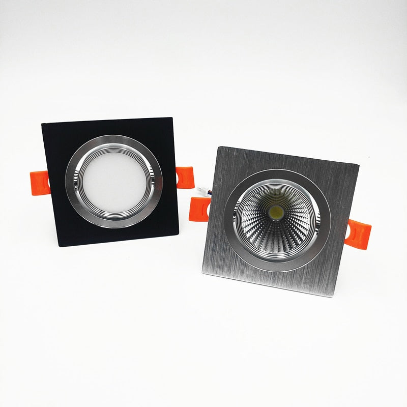 Square Recessed Dimmable COB LED Downlights 7W 9W 12W LED Ceiling Spot Lights AC85-265V LED Ceiling Lamps Indoor Lighting