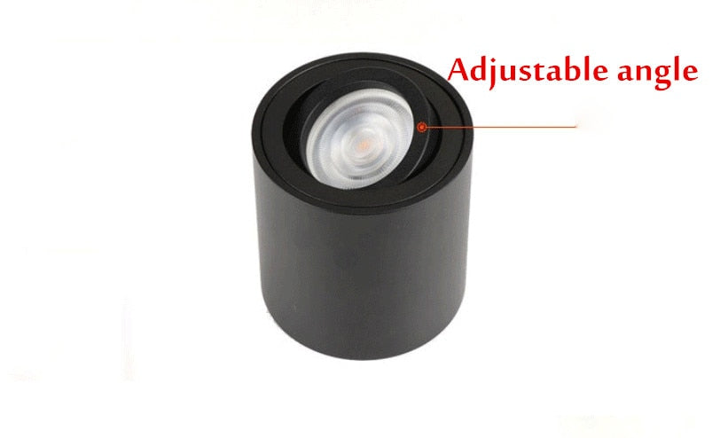 Adjustable LED Round Surface Mount Trimless Downlight GU10 Fixture Cylinder Ceiling Down Spot Light Bedroom Lamp GU10 Fitting