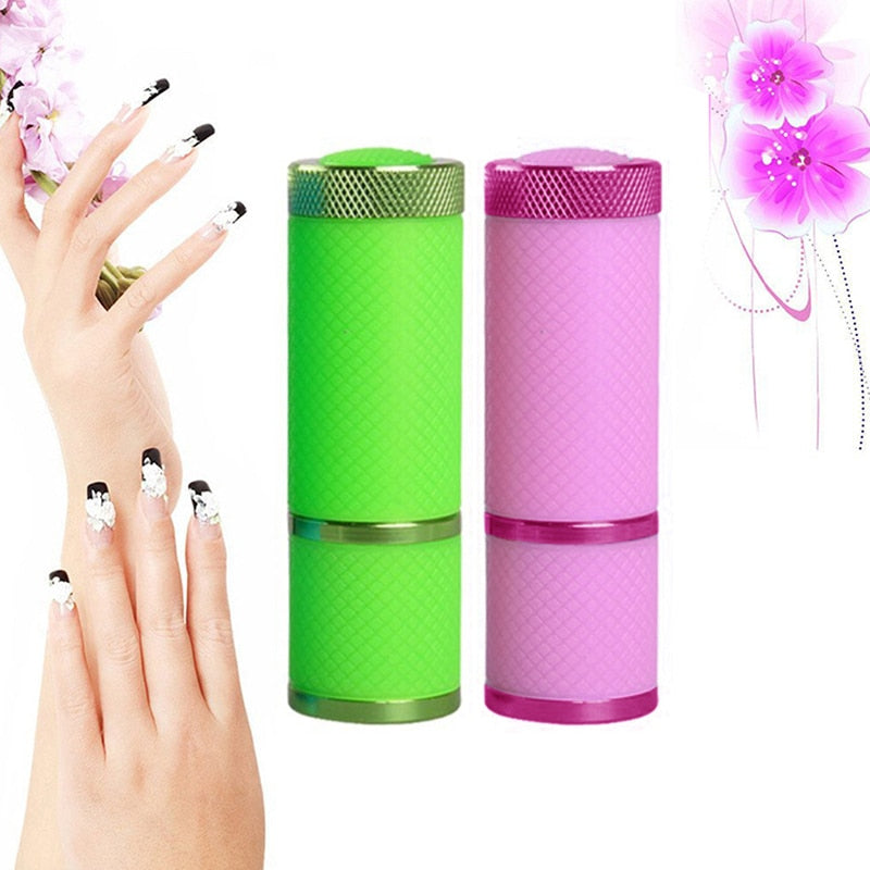 LED Flashlight UV Lamp Portable for Nail Gel Fast Dryer Cure 4 Colors Nail Dryer Mini LED Downlights Makeup Tools 12w 8.7* 2.6cm