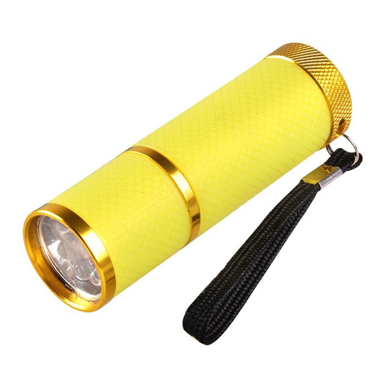 LED Flashlight UV Lamp Portable for Nail Gel Fast Dryer Cure 4 Colors Nail Dryer Mini LED Downlights Makeup Tools 12w 8.7* 2.6cm