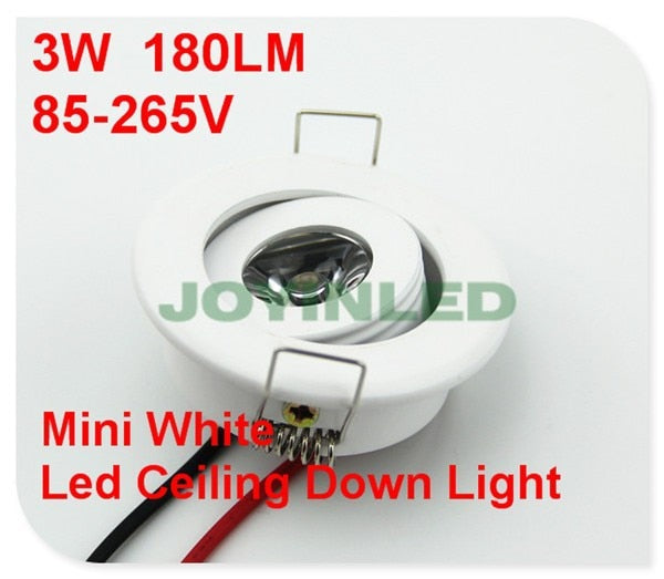 LED Downlight 10pcs/lot Jewelry Show Case Cabinet Spot Lamp White MINI LED Downlight 3W