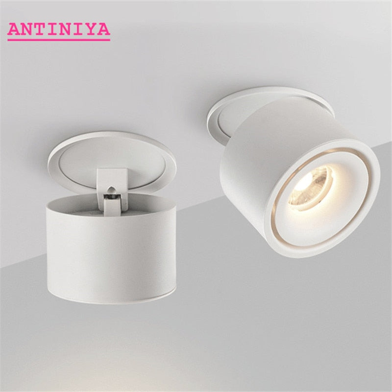 Dimmable Folding Rotating Anti Glare LED Downlights Epistar Chip 10W 15W COB Recessed Ceiling Lamps Spot Lights AC85-265V