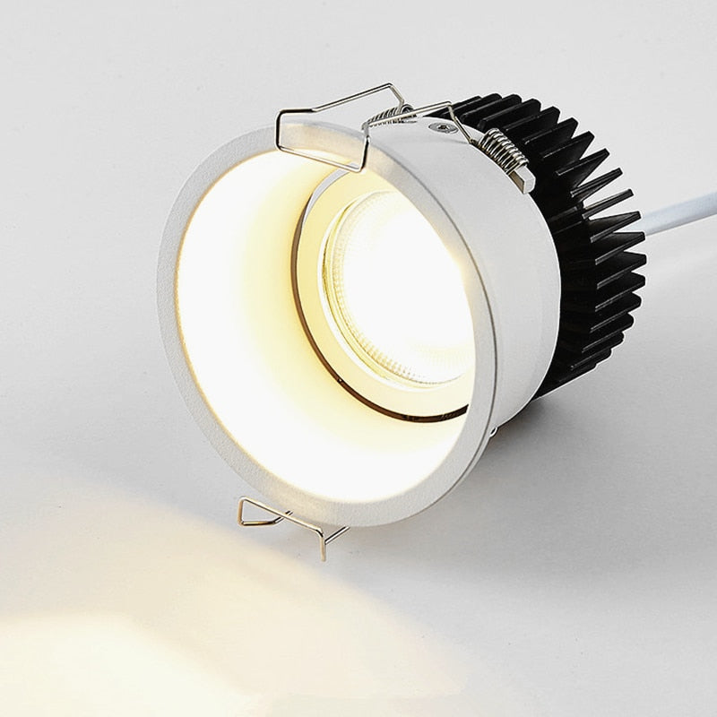 Narrow Border Anti-glare Dimmable Recessed COB LED Downlights AC85-265V 9W 12W 15W 20W LED Ceiling Lamps Hotel Villa Lighting