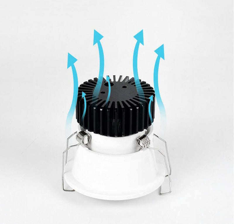 Narrow Border Anti-glare Dimmable Recessed COB LED Downlights AC85-265V 9W 12W 15W 20W LED Ceiling Lamps Hotel Villa Lighting