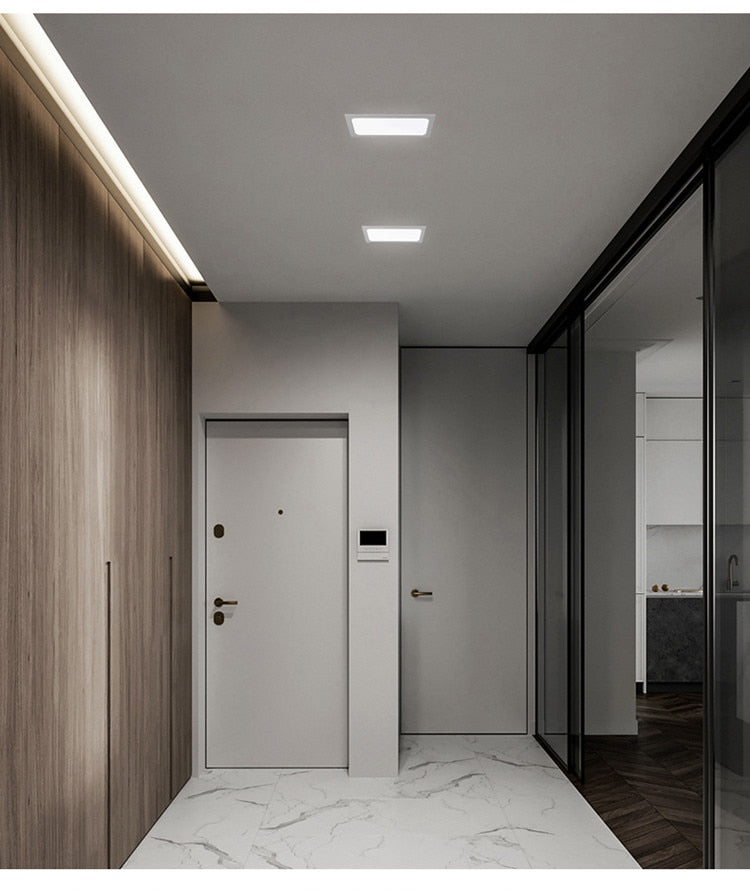 Panel Embedded LED Downlight 12W 18W 24W Square LED Spotlight LED Ceiling Light AC110V 220V