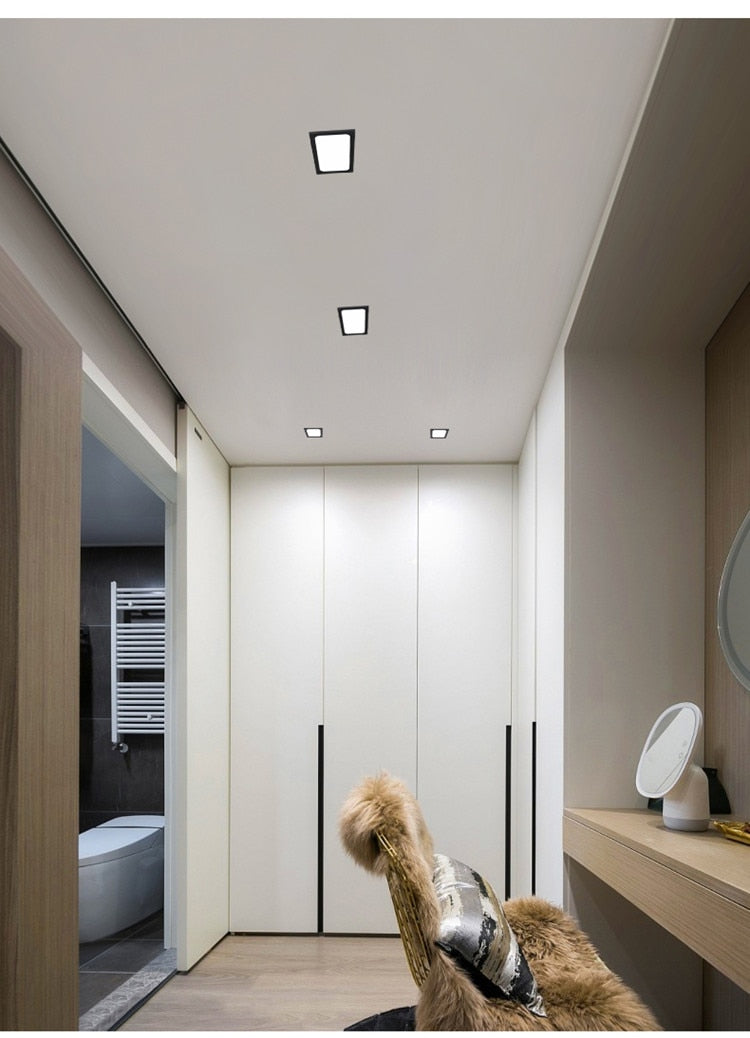 Panel Embedded LED Downlight 12W 18W 24W Square LED Spotlight LED Ceiling Light AC110V 220V