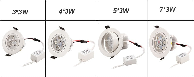 New 9W 12W 15W 21W good quality lowest price dimmable led downlight lighting lamp AC110V 240V led cabinet light 20pcs/lot lights