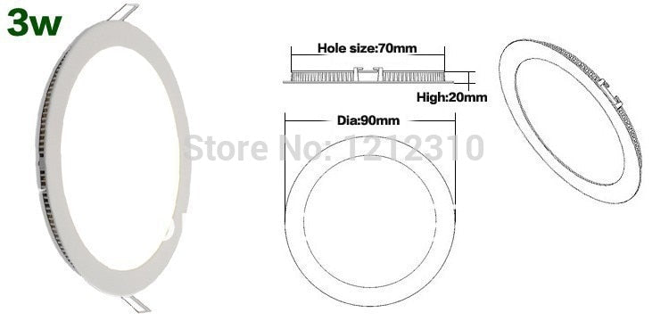 Dimmable LED Ceiling Downlight 6W 9W 12W 15W Recessed Panel Light 110-220V Warm White/White/Cold White indoor Panel Light