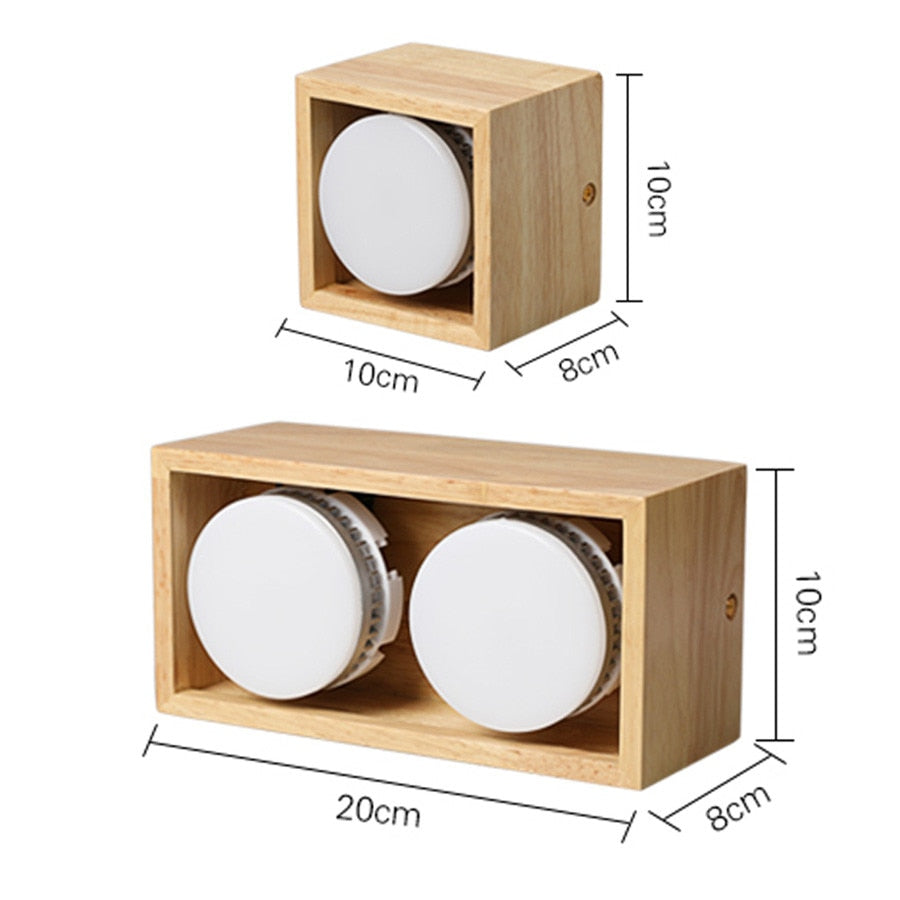 Modern Downlight LED Surface Mounted Ceiling Light Square Wood Color 9W 18W Spotlight For Dining Living Room
