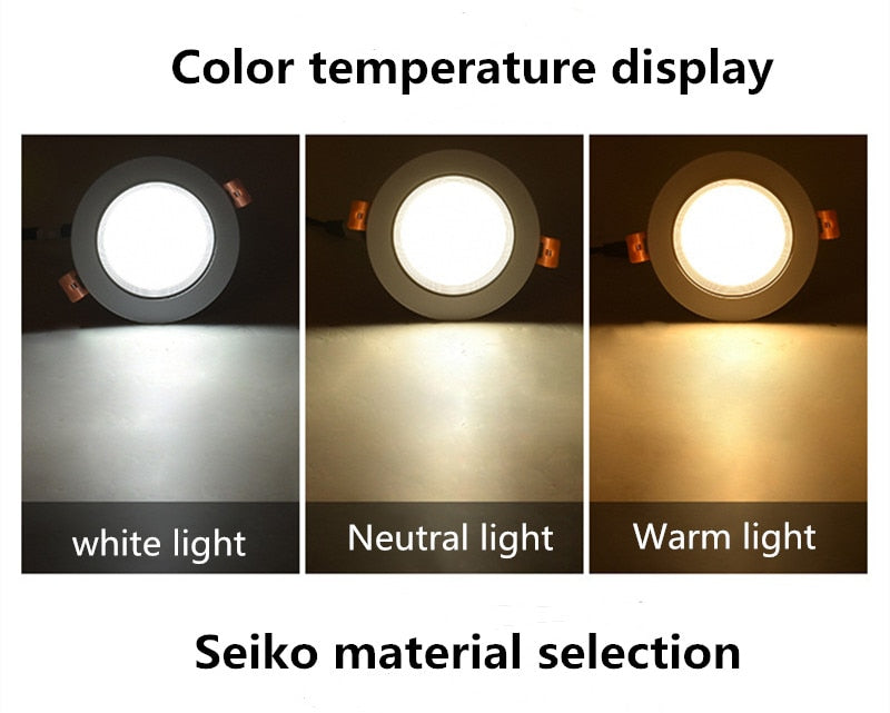 Circular Recessed LED Downlights 3W 7W 9W 12W 15W 40W COB LED Ceiling Spot Lights AC220-240V LED Ceiling Lamps Indoor Lighting