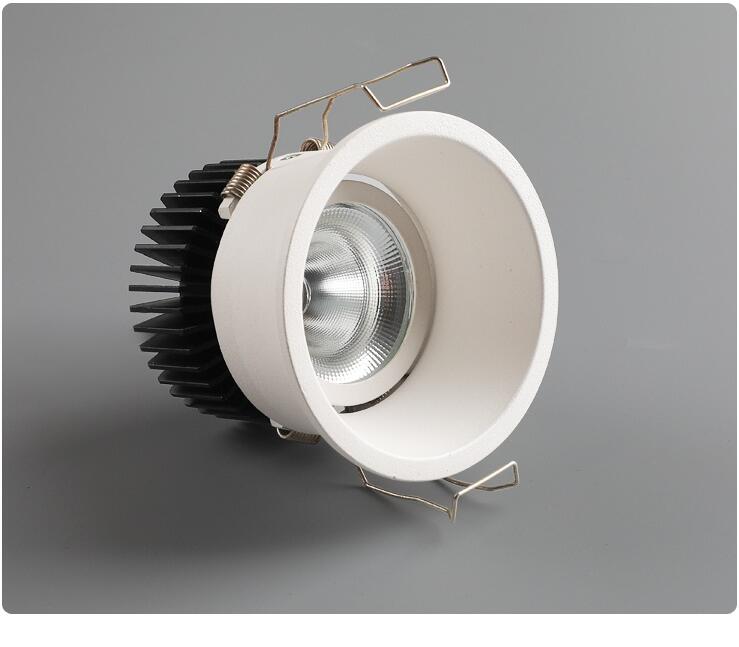 Dimmable Narrow Border Embedded Anti-Glare COB Ceiling Recessed Downlight 5W 7W 12W 20W LED Wall Wash Light Hotel Villa Lighting