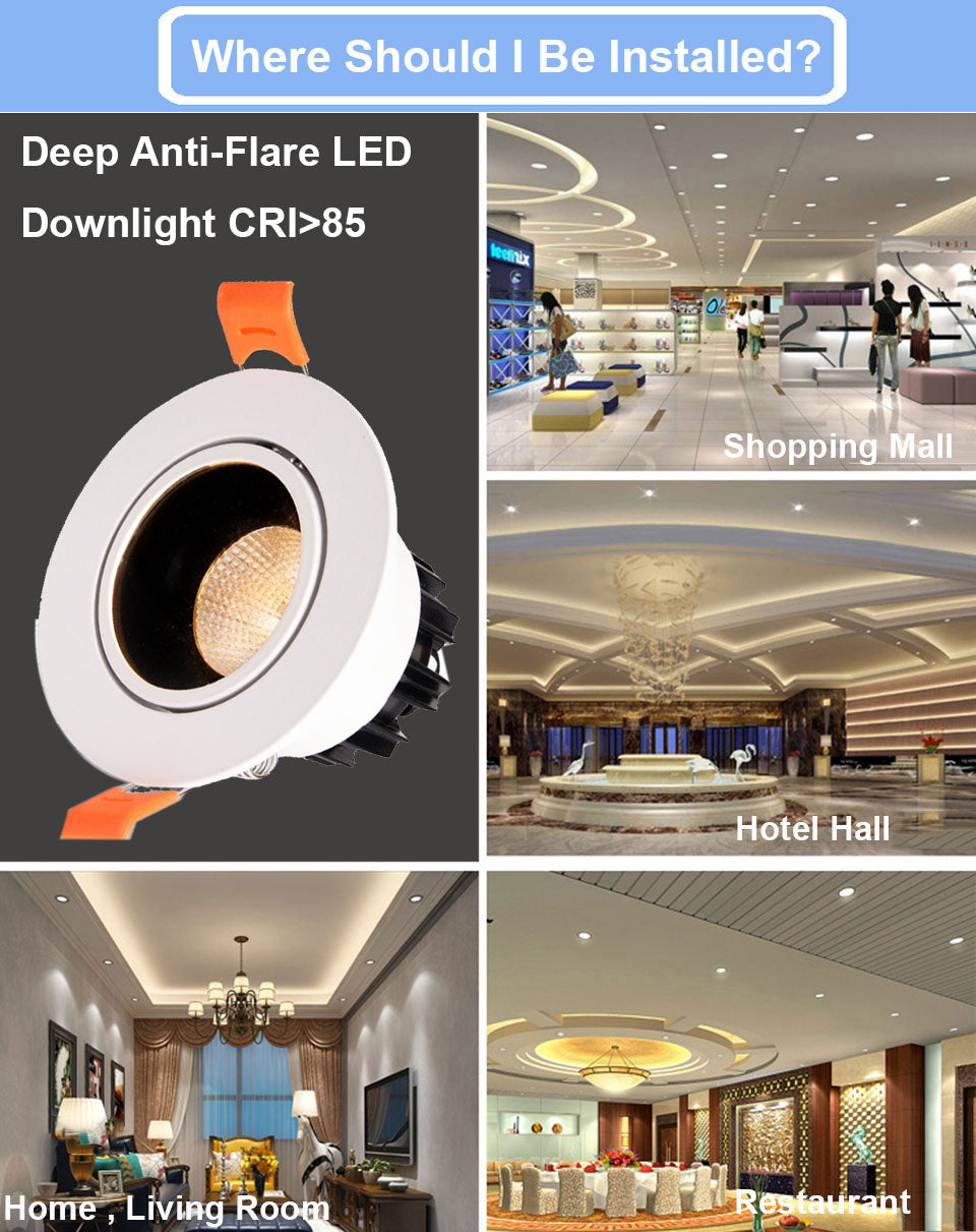 GD 3W 5W 10W 12W 15W LED Downlight AC220 Spot LED Anti Glare LED Spot For Home Decor + LED Driver