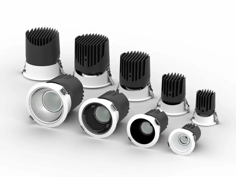 LED Recessed Downlight 220V 110V Dimmable 20W 25W 30W 36W COB CRI92 LED Spot lights Lighting Kits Ceiling Lights with LED Drive LED Ceiling Spot