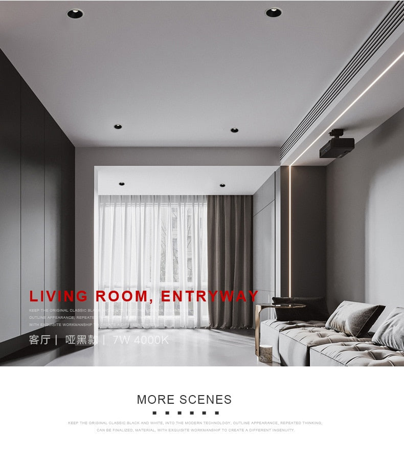 Dimmable LED Downlight 7W Anti-Glare led Ceiling Lamp AC 220V 110V LED Spot Lighting Bedroom Kitchen led Recessed Downlight