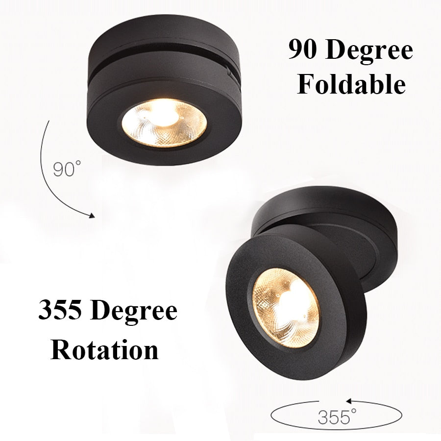 Folding COB LED Track Light 10W 12W LED Rail Spotlight 360 Degree Rotation LED Downlights For Dining Room Bar Counter Shop