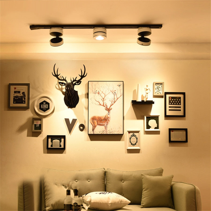 Folding COB LED Track Light 10W 12W LED Rail Spotlight 360 Degree Rotation LED Downlights For Dining Room Bar Counter Shop