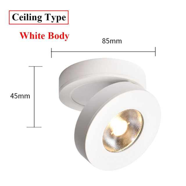 Folding COB LED Track Light 10W 12W LED Rail Spotlight 360 Degree Rotation LED Downlights For Dining Room Bar Counter Shop